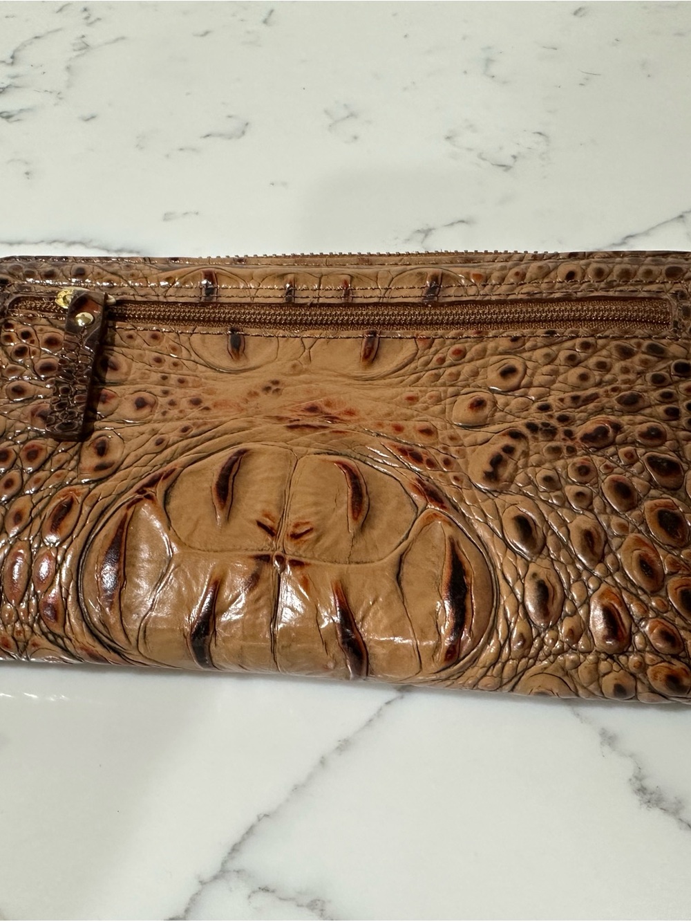 Brahmin Cognac Croc-Embossed Leather Wallet - Picture 3 of 4